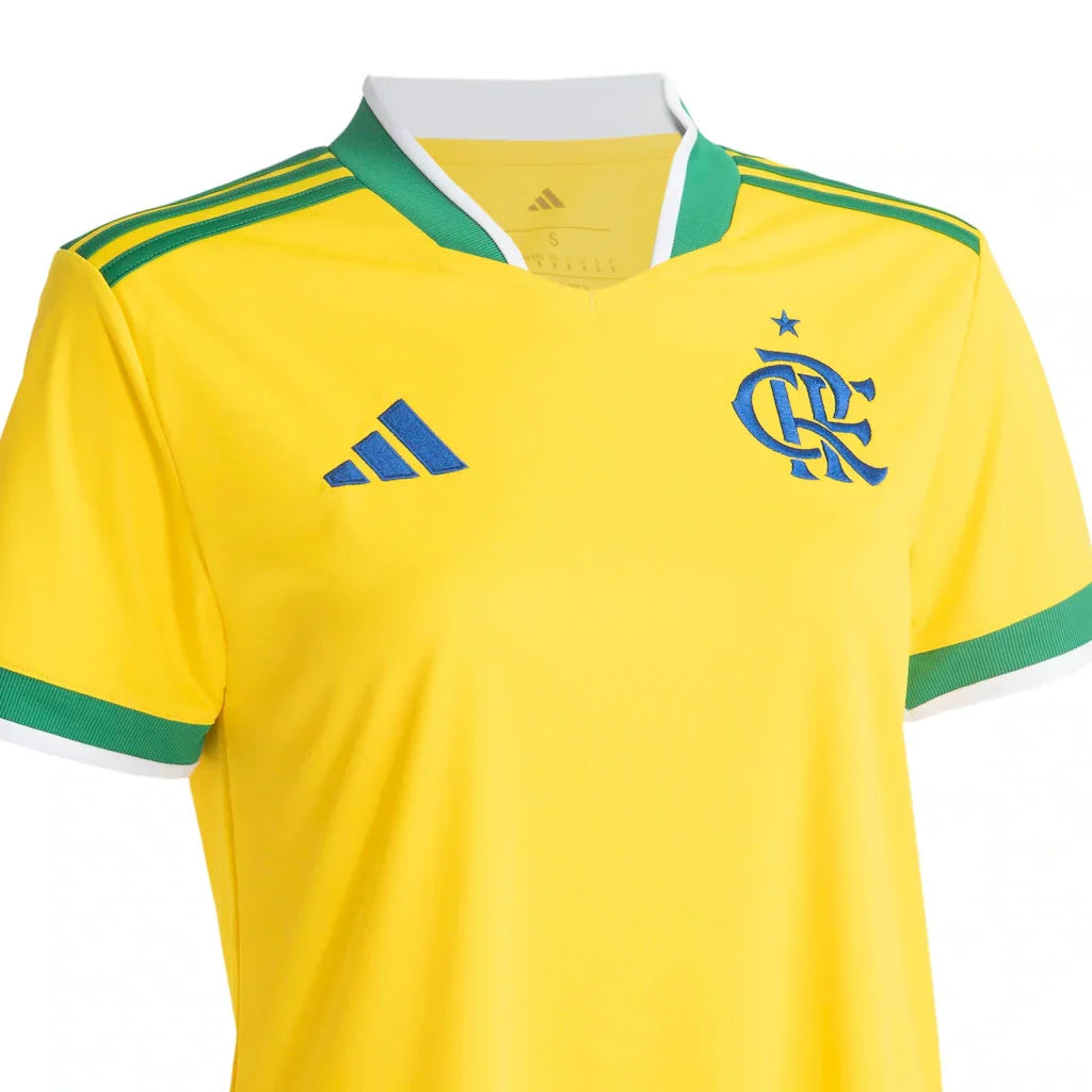 Camisa Flamengo 2026/27 Verde Amarela Copa do Mundo - Feminina