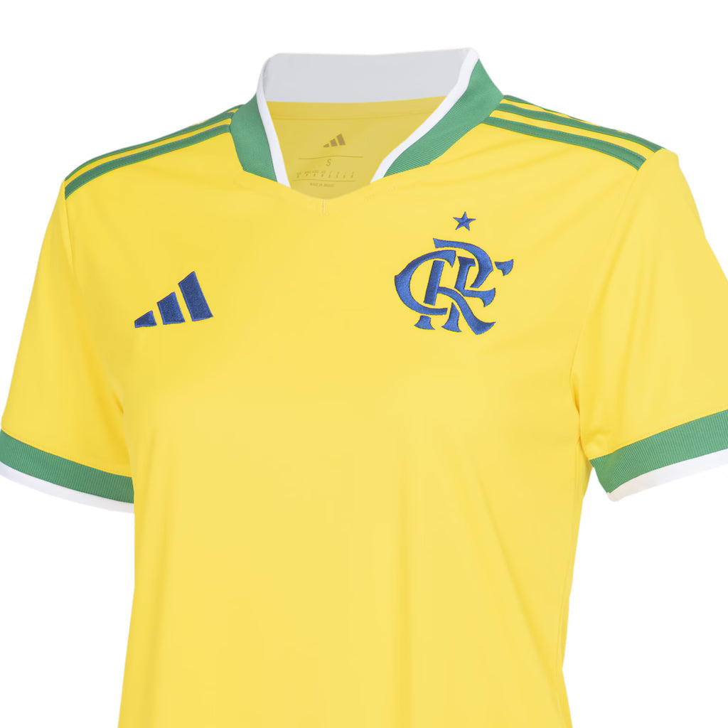 Camisa Flamengo 2026/27 Verde Amarela Copa do Mundo - Feminina