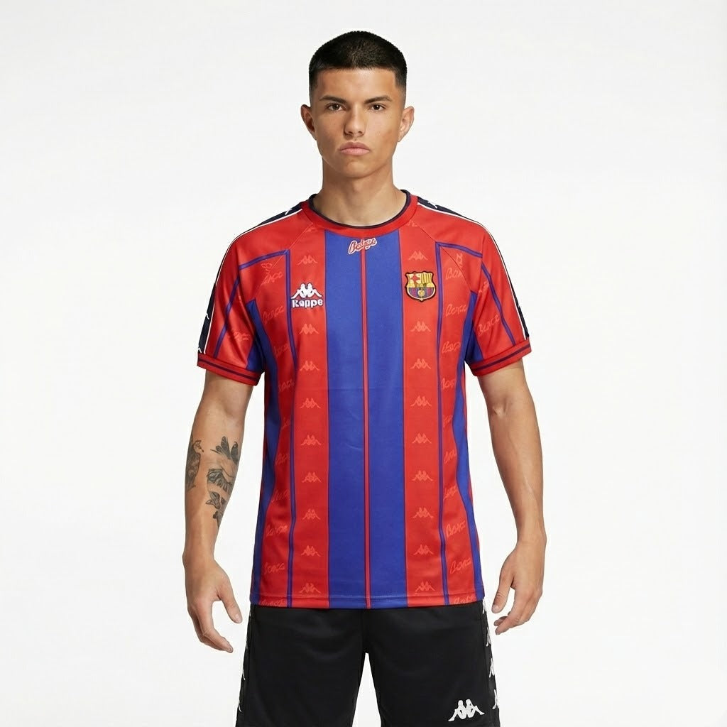 Camisa Retrô Torcedor Masculina Barcelona I 1997