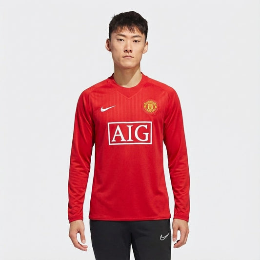 Camisa Manga Longa Retrô Torcedor Masculina Manchester United I 2007