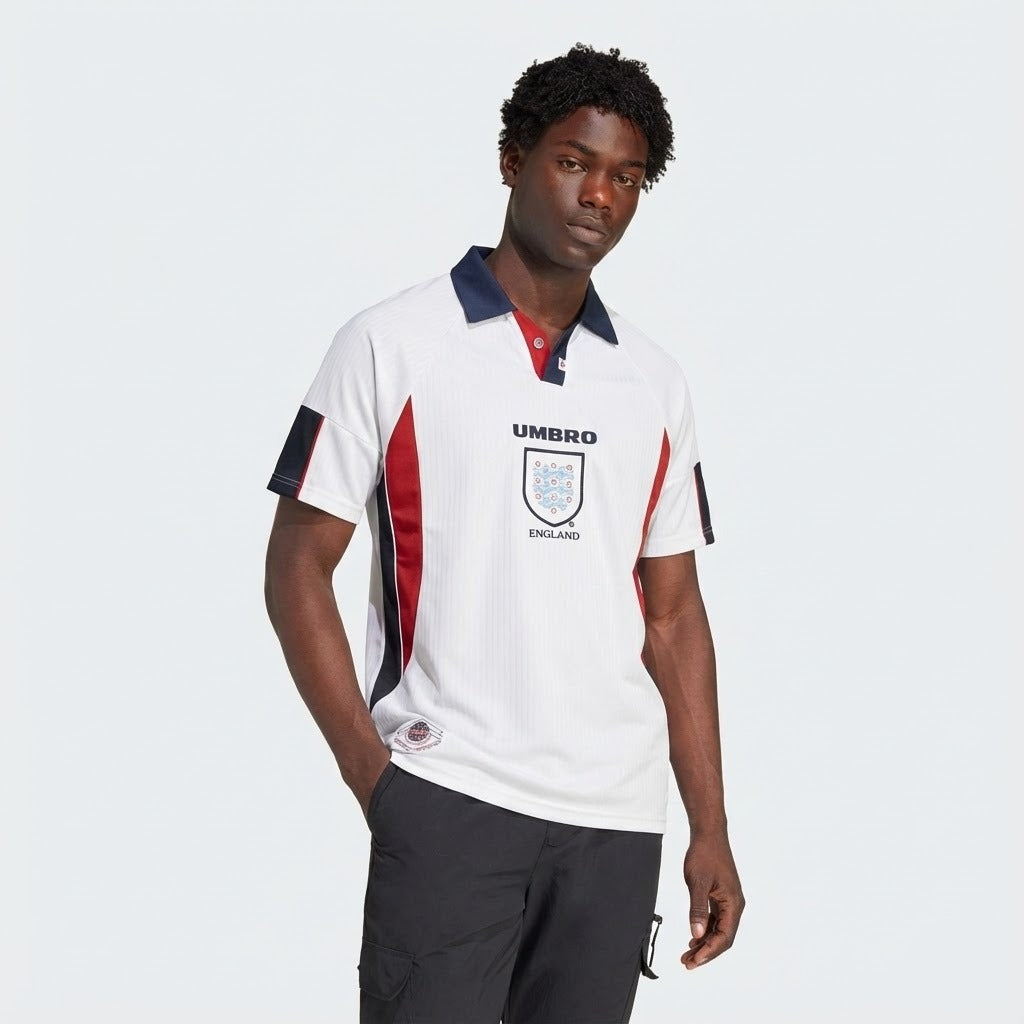 Camisa Retrô Torcedor Masculina Inglaterra I 1998