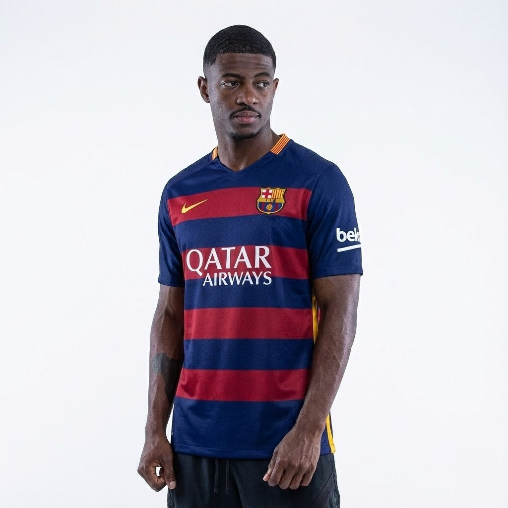 Camisa Retrô Torcedor Masculina Barcelona I 2015