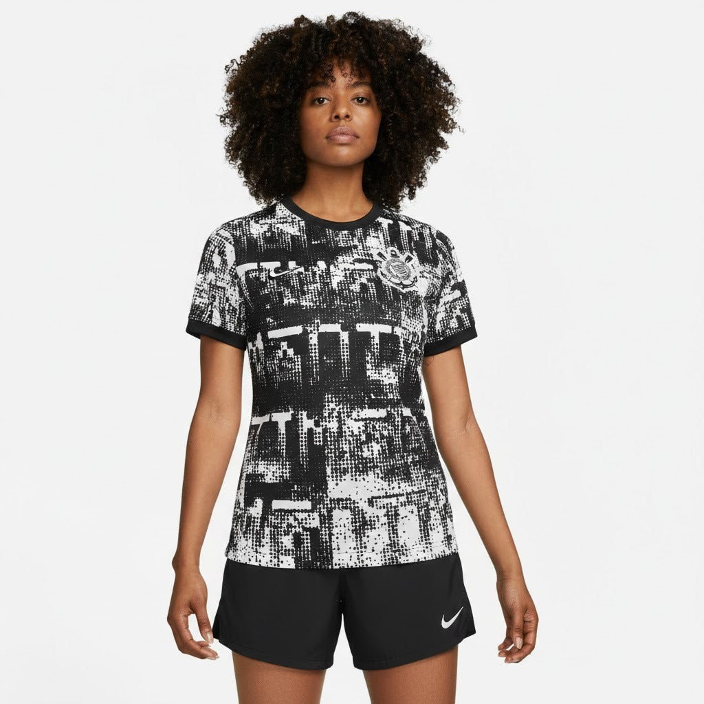 Camisa Torcedor Feminina Corinthians 2026 Pré-Jogo