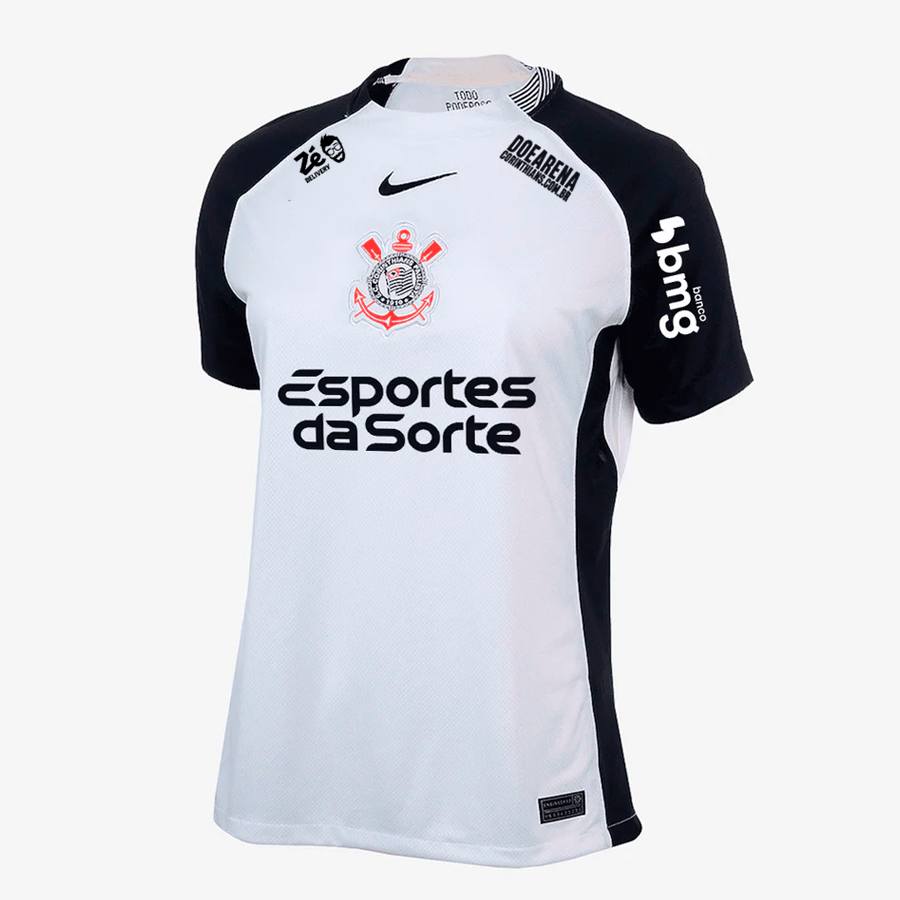 Camisa Torcedor Feminina Corinthians I 2025/2026 Com Patrocínios