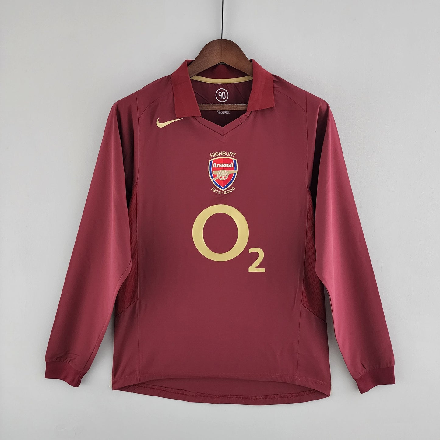 Camisa Manga Longa Torcedor Masculina Arsenal 2005/2006 Bordo
