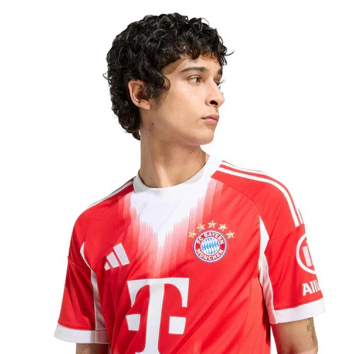 Camisa Bayern de Munique Home 25/26 - Torcedor Masculino - Vermelho e Branco