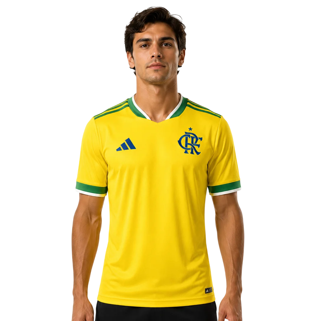 Camisa Flamengo 2026/27 Verde Amarela Copa do Mundo - Torcedor
