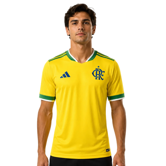 Camisa Flamengo 2026/27 Verde Amarela Copa do Mundo - Torcedor