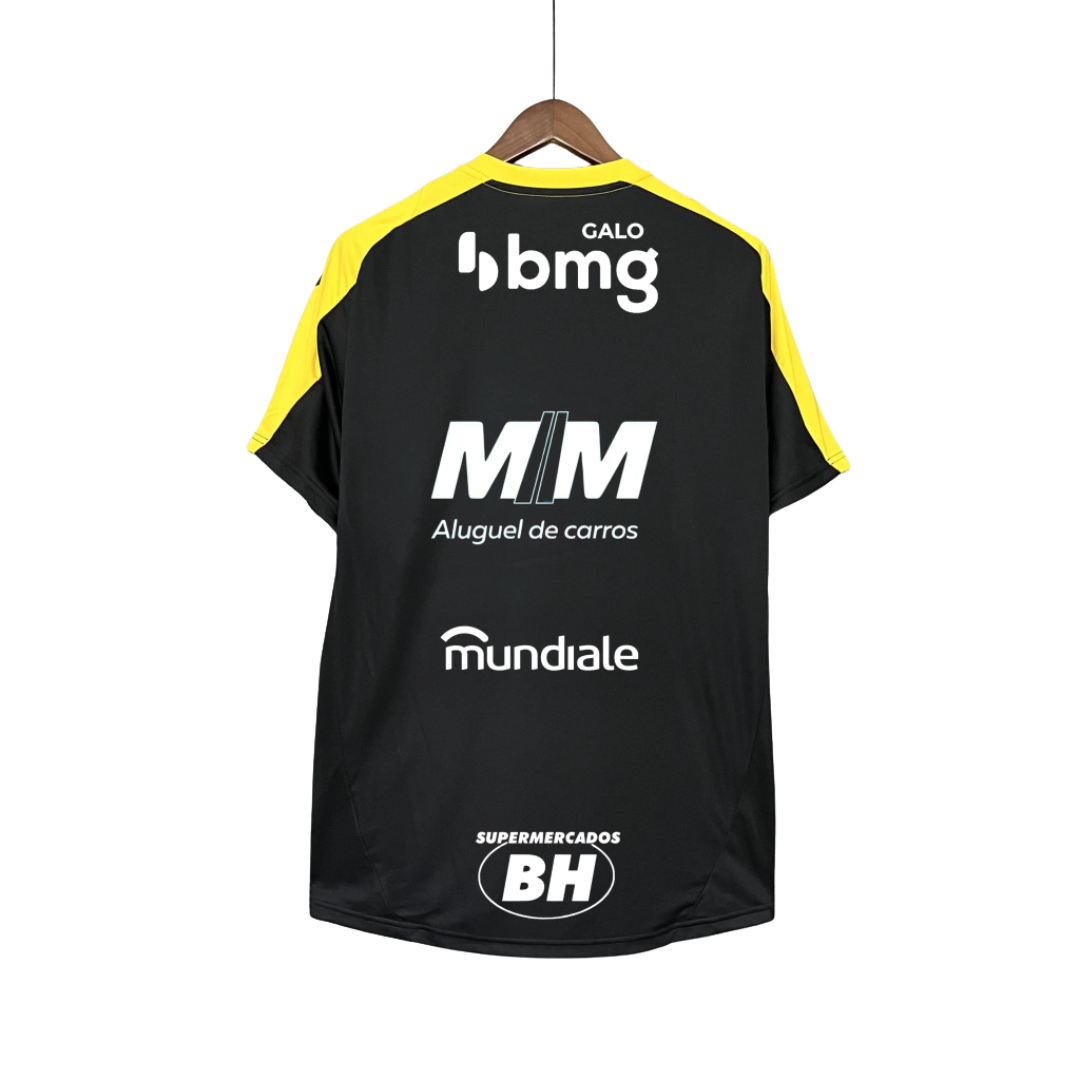 Camisa Atlético Mineiro Treino Preta Todos Patrocínios 25/26 - Torcedor Masculina
