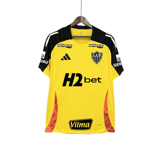 Camisa Atlético Mineiro Treino Amarela Todos Patrocínios 25/26 - Torcedor Masculina
