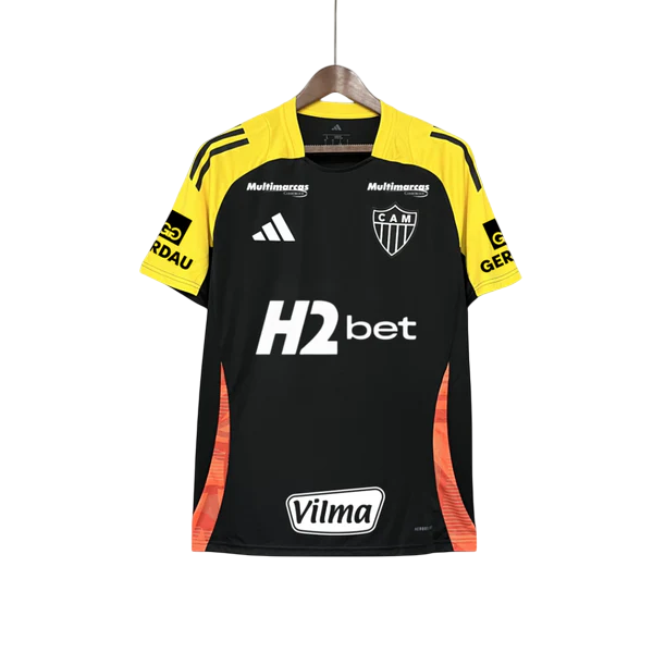 Camisa Atlético Mineiro Treino Preta Todos Patrocínios 25/26 - Torcedor Masculina