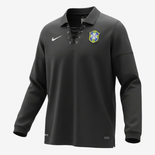 Camisa Brasil 2004/05 (Manga longa) Retrô- Preto