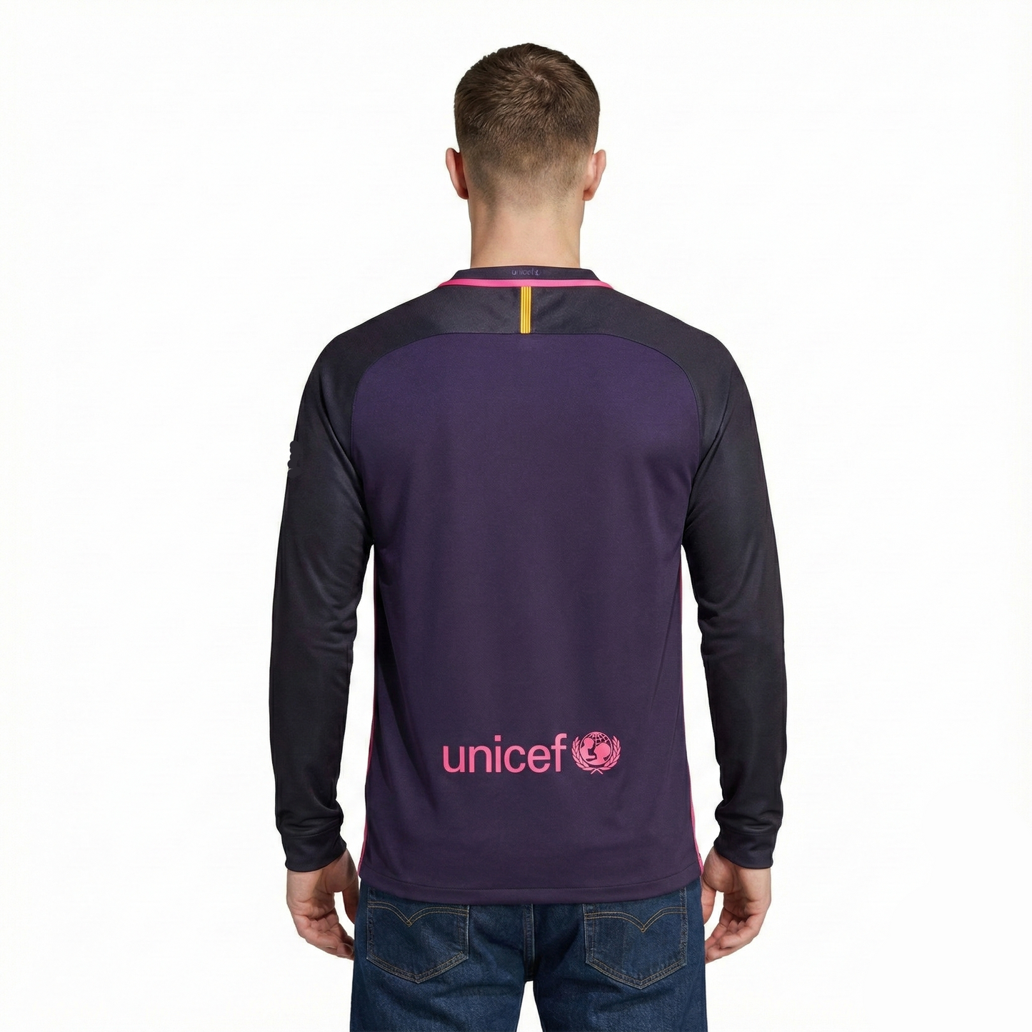 Camisa Manga Longa Retrô Torcedor Masculina Barcelona I 2016