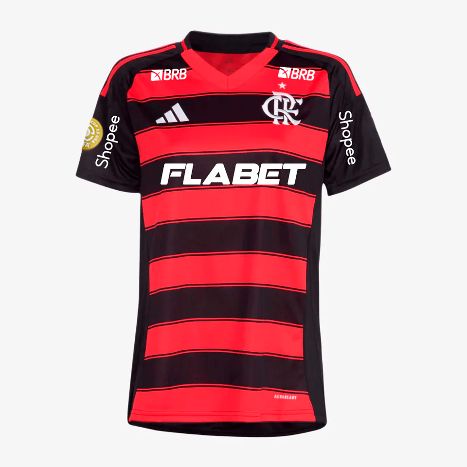 Camisa Torcedor Feminina Flamengo I 2025/2026 Com Patrocínios