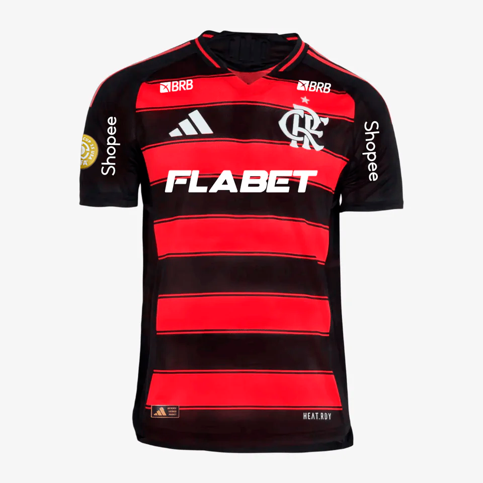Camisa Jogador Masculina Flamengo I 2025/2026 Com Patrocínios