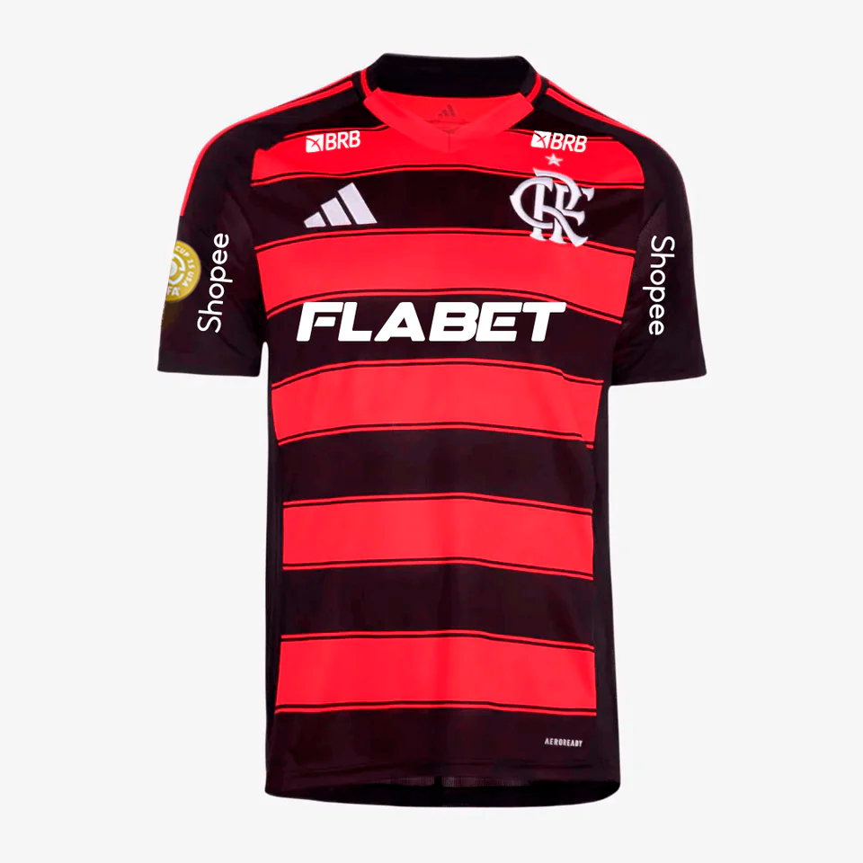 Camisa Torcedor Masculina Flamengo I 2025/2026 Com Patrocínios