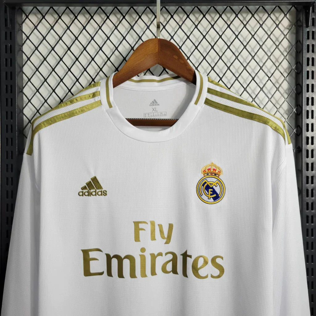 Camisa Manga Longa Retrô Torcedor Masculina Real Madrid I 2019