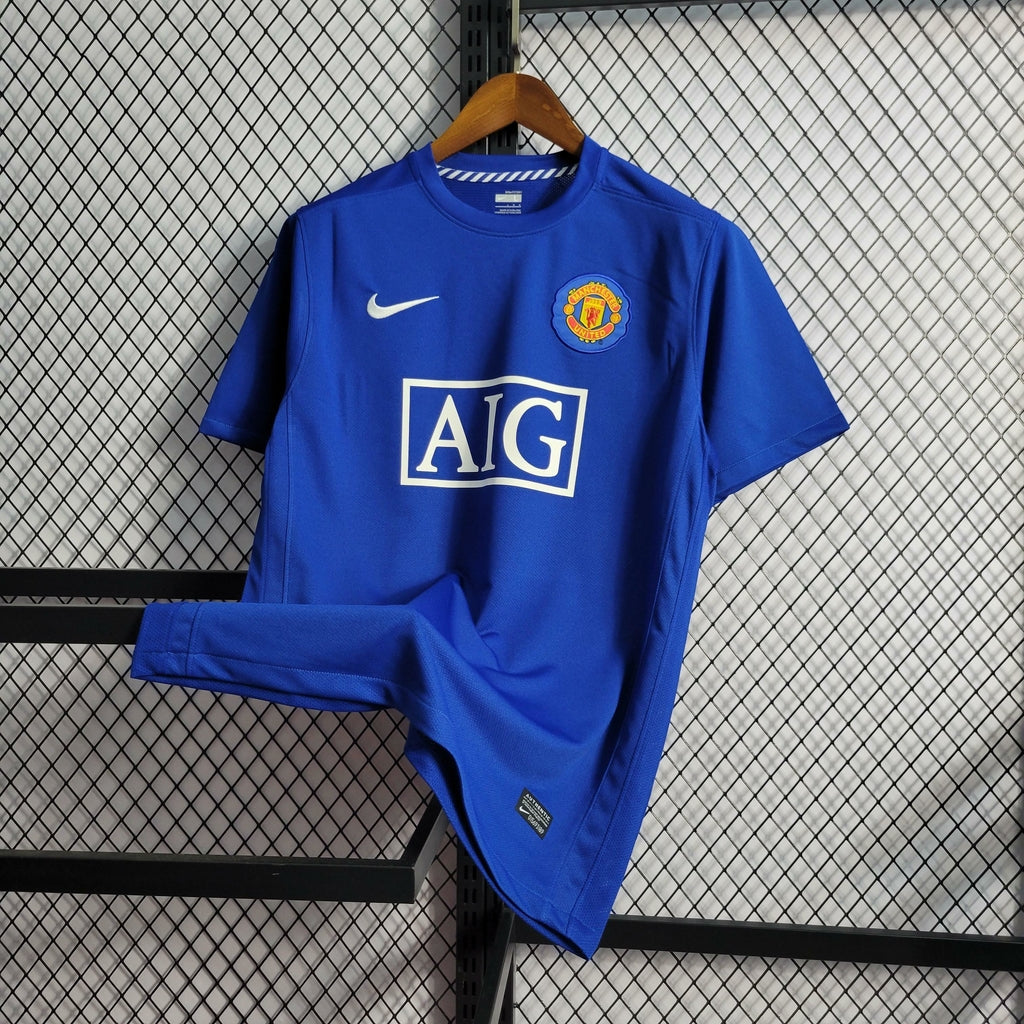 Camisa Retrô Manchester United 2007/08 Masculino Azul