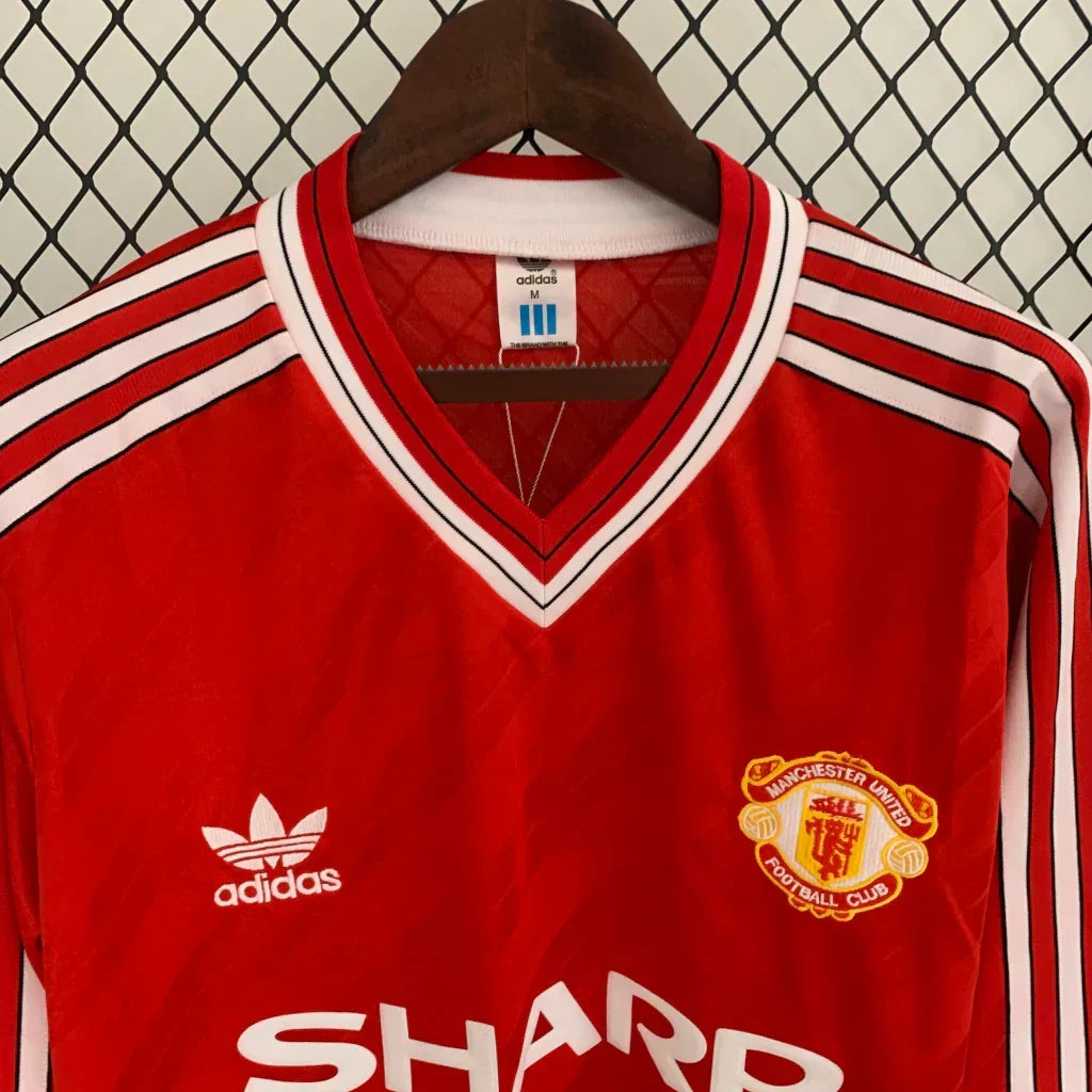 Camisa Retrô Manchester United Manga Longa - 86/88 Vermelho