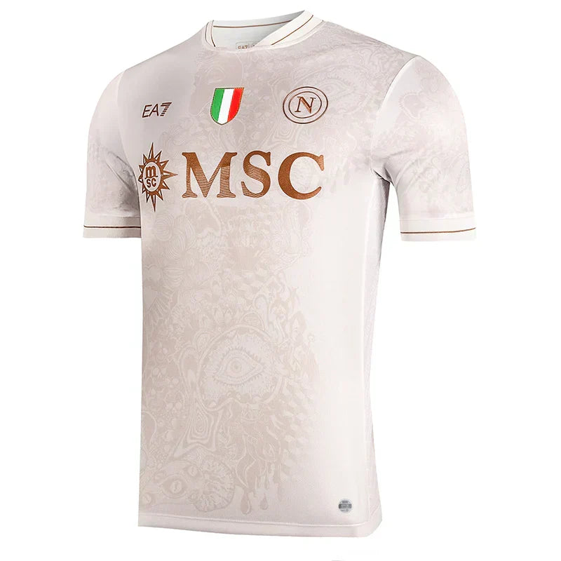 Camisa Torcedor Masculina Napoli II 2025/2026 EA7 Begê