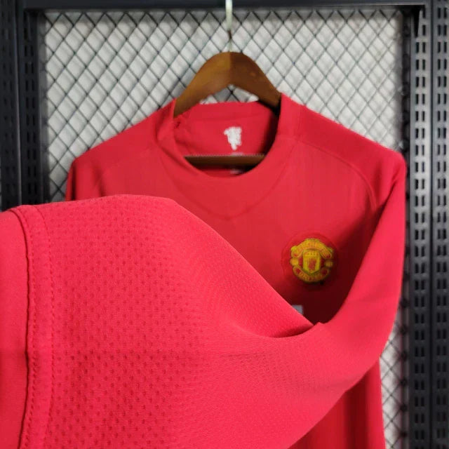 Camisa Retrô Manchester United Manga Longa 2007/08 Masculino Vermelho