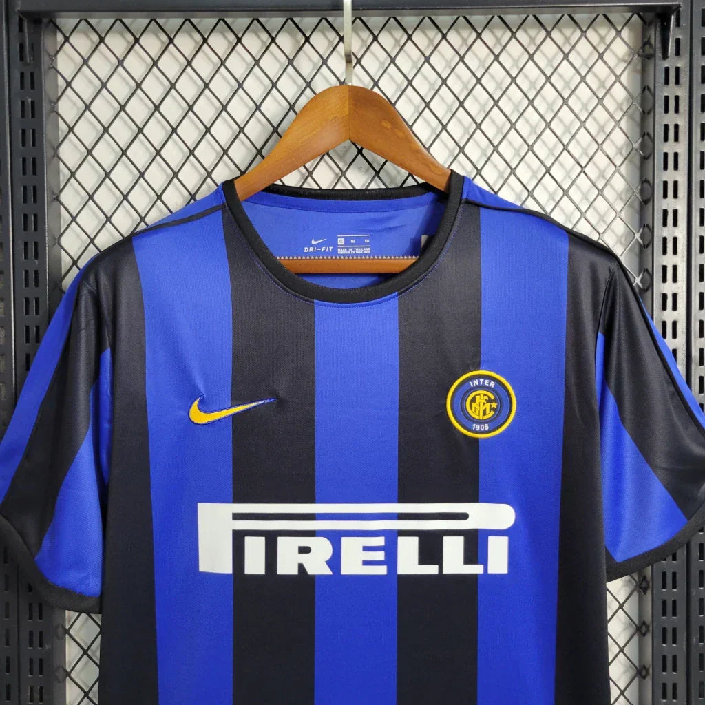 Camisa Retrô Inter de Milão I 1999/00 Masculino Azul e Preto
