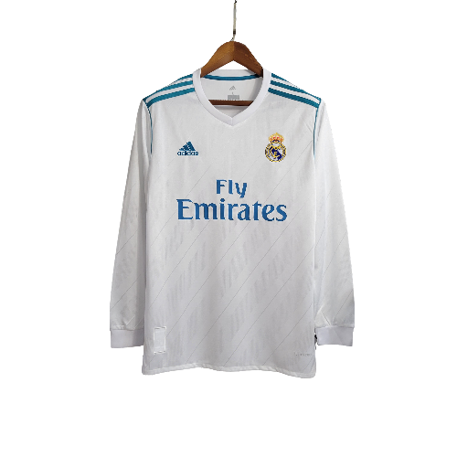 Camisa Manga Longa Retrô Torcedor Masculina Real Madrid I 2017