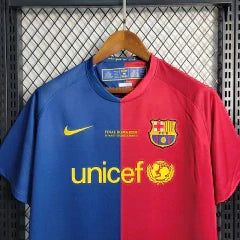 Camisa Retrô Barcelona I Home 2008/09 UEFA Champions League Azul e Grená