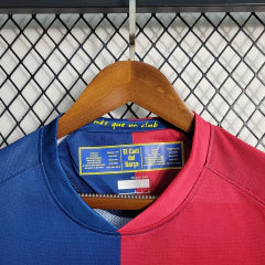 Camisa Retrô Barcelona I Home 2008/09 UEFA Champions League Azul e Grená
