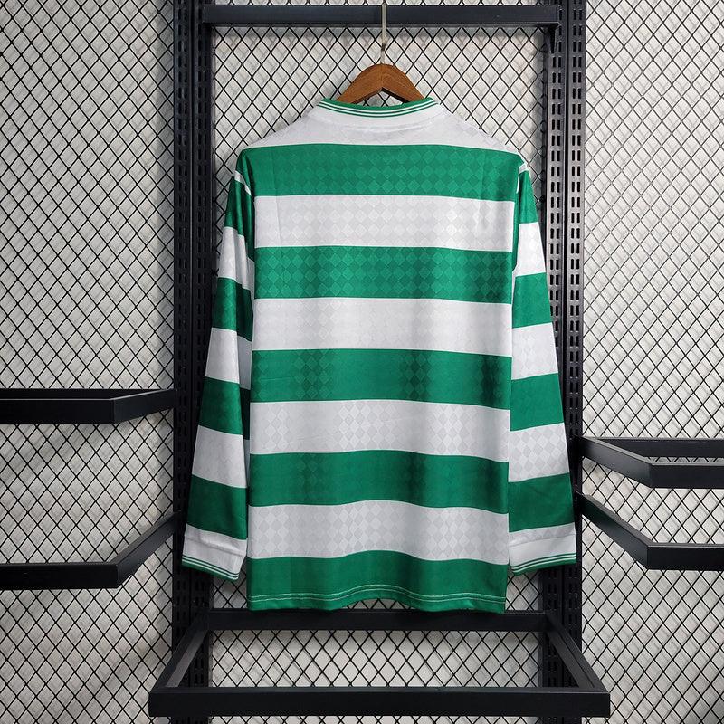 Camisa Retrô Celtics Home 1987/88 (Manga longa) Branco/Verde