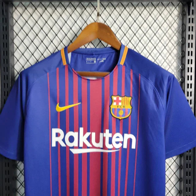 Camisa Retrô Barcelona I Home 2017/18 Masculino Azul Grená