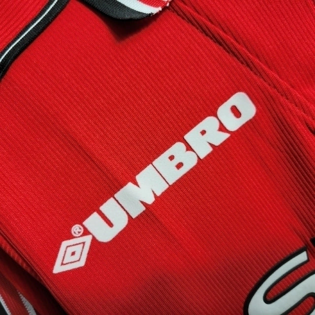 Camisa Manchester United Retrô Manga Longa 1998/99 Vermelha