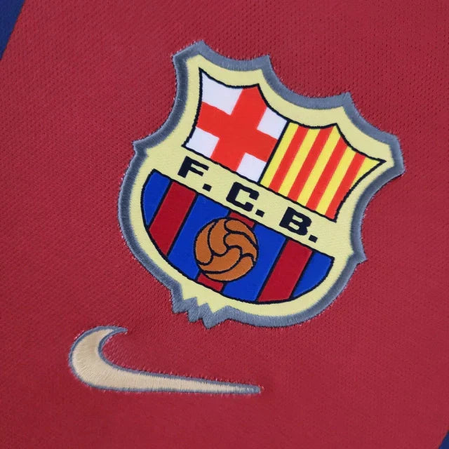 Camisa Retrô Barcelona Home 1998/99 Masculino - Azul e Grená