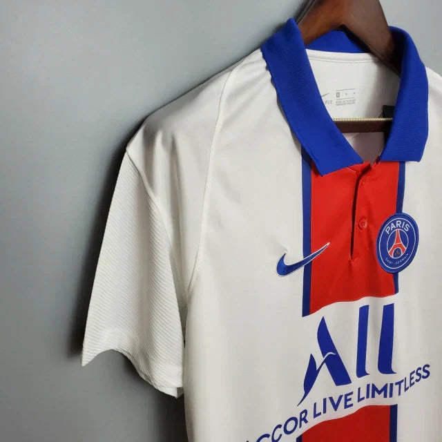 Camisa Retrô Paris Saint Germain Away 20/21 Torcedor Masculina - Branco