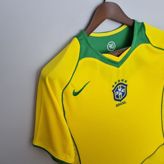 Camisa Retrô 2004 Seleção Brasileira I Masculina - Amarela