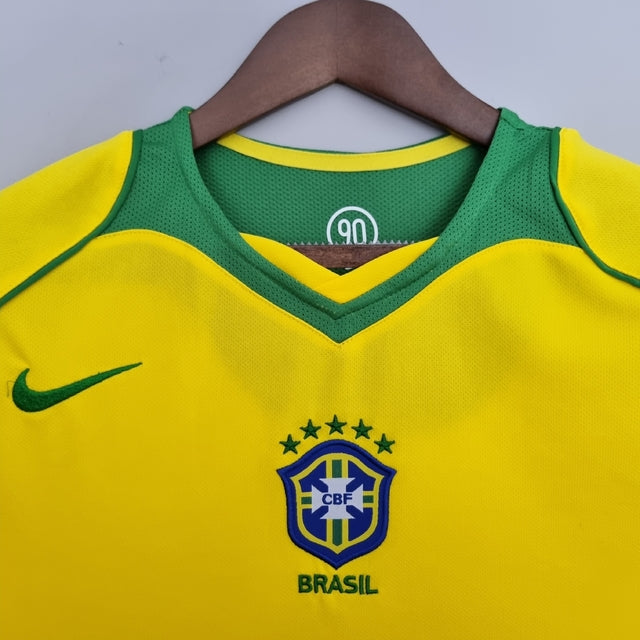 Camisa Retrô 2004 Seleção Brasileira I Masculina - Amarela