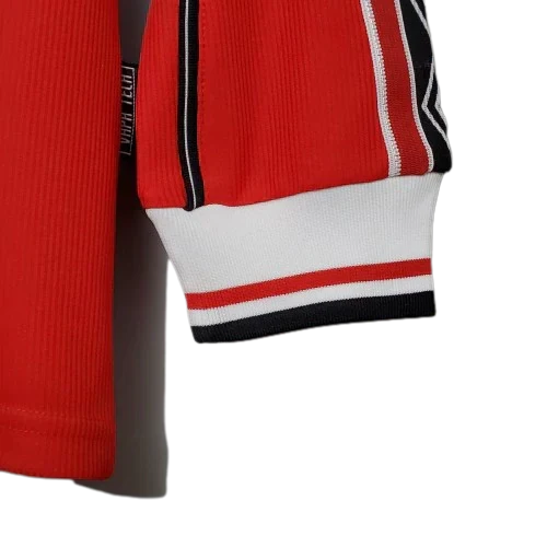 Camisa Manchester United Retrô Manga Longa 1998/99 Vermelha
