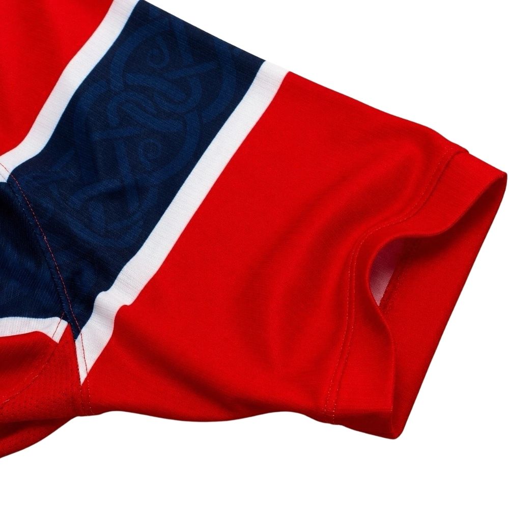 Camisa Torcedor Masculina Noruega I 2026 Copa do Mundo (Haaland 9) - 4