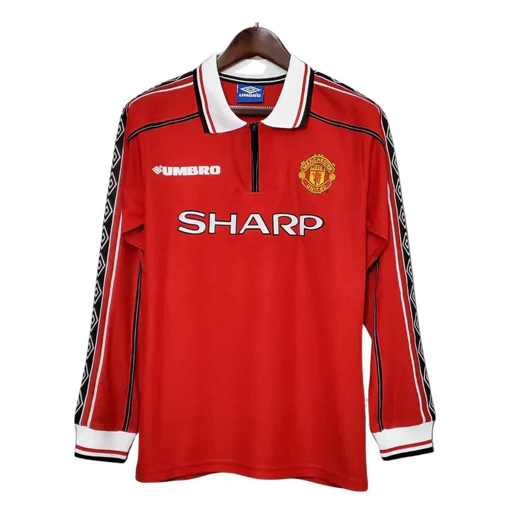 Camisa Manga Longa Retrô Torcedor Masculina Manchester United 1998