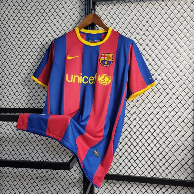 Camisa Barcelona Retrô I Home 2010/11 Torcedor Masculino Vermelho e Azul