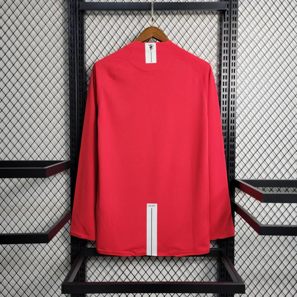 Camisa Retrô Manchester United Manga Longa 2007/08 Masculino Vermelho