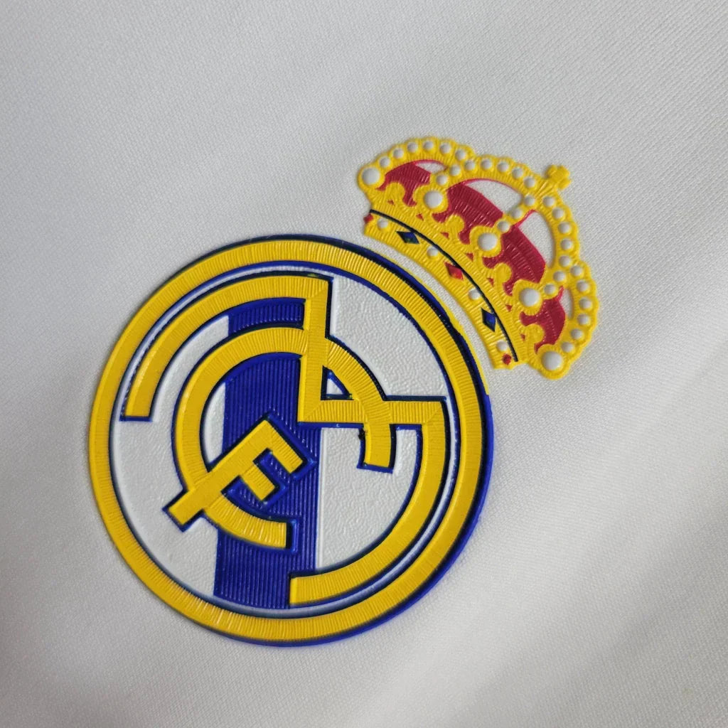 Camisa Retrô Real Madrid Manga Longa I Home 2011/12 Masculino Branco