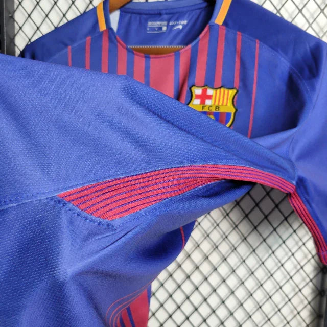 Camisa Retrô Barcelona I Home 2017/18 Masculino Azul Grená
