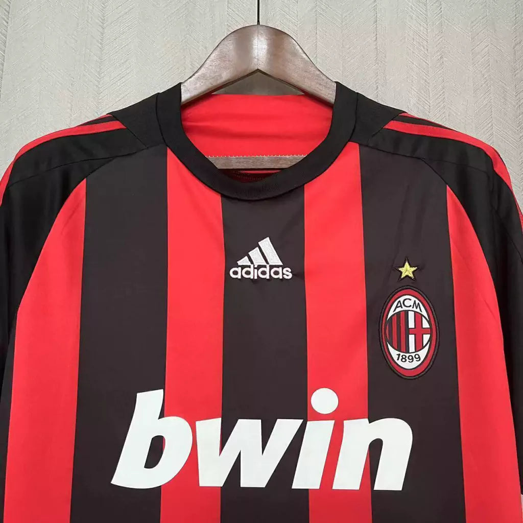 Camisa Retrô Milan 2008/09 Masculino Vermelha e Preta