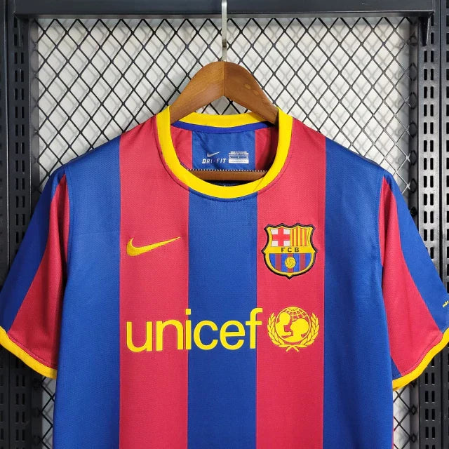 Camisa Barcelona Retrô I Home 2010/11 Torcedor Masculino Vermelho e Azul