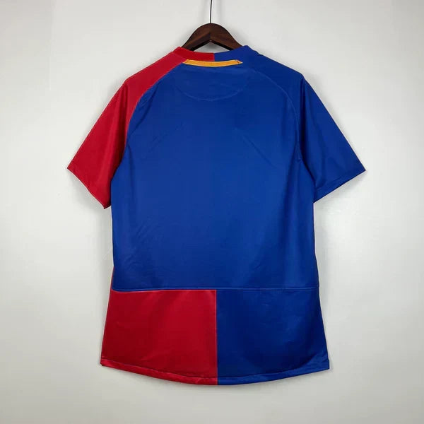 Camisa Retrô Barcelona I Home 2008/09 UEFA Champions League Azul e Grená