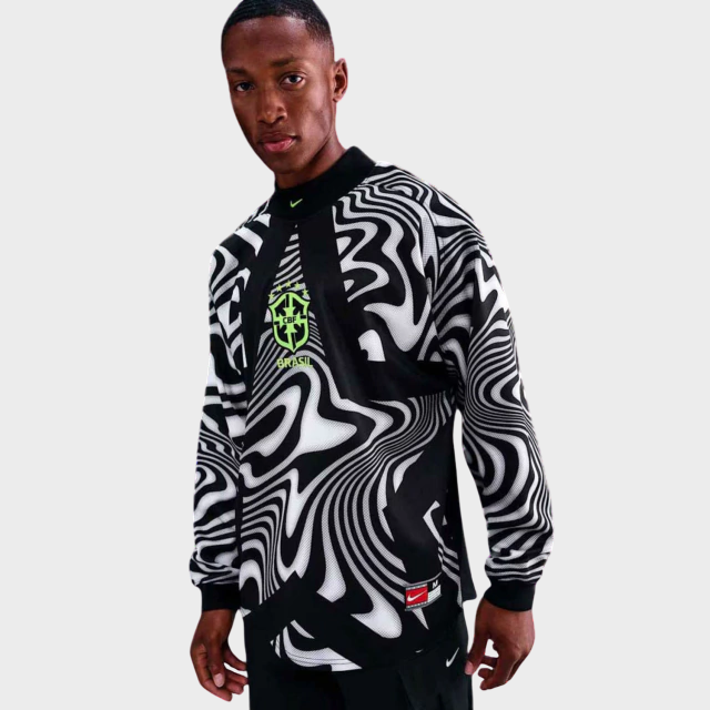 Camisa Manga Longa Goleiro Masculina Brasil 2026 Copa do Mundo