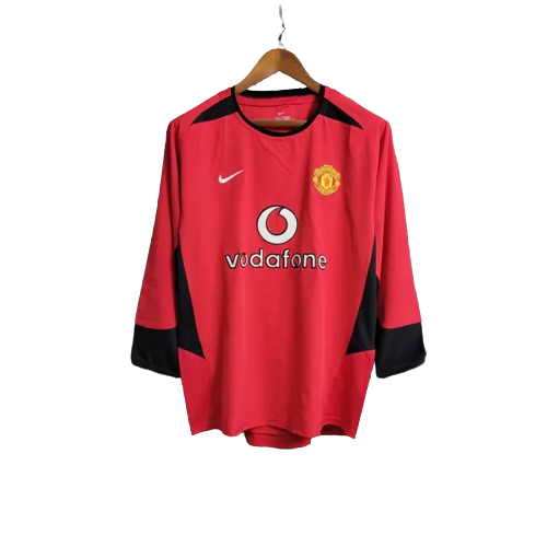 Camisa Retrô Manchester United Manga Longa 2004/06 Masculino Vermelho
