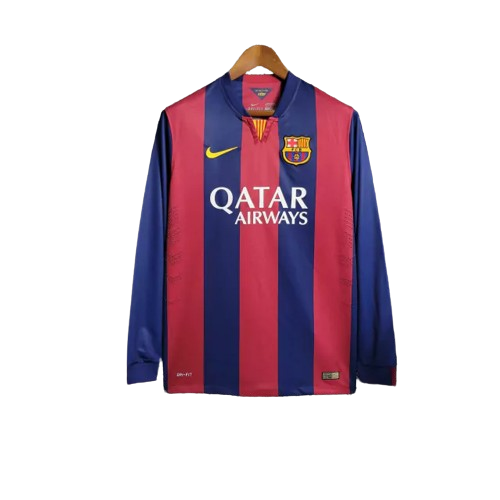 Camisa Manga Longa Retrô Torcedor Masculina Barcelona 2014