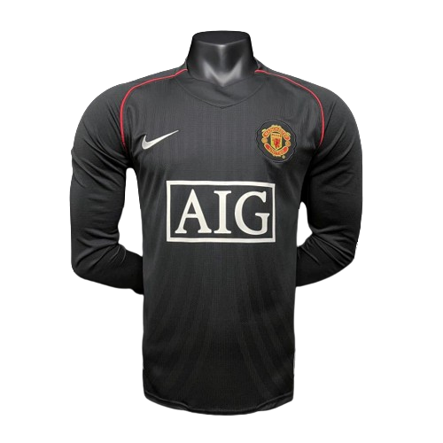 Camisa Retrô Manchester United II Manga Longa - 07/08 Preto